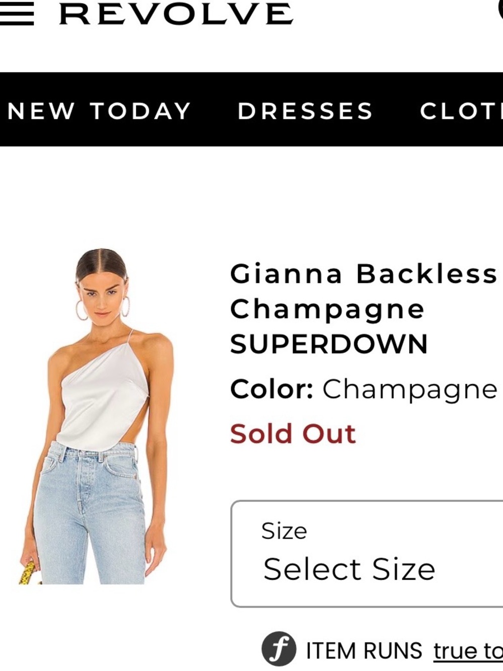 superdown Satin One-Shoulder Backless Camisole in Champagne